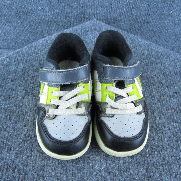 Nike Boys Sneaker Shoes Black Leather Hook &‎ Loop Size T 6 Medium - Picture 3 of 9